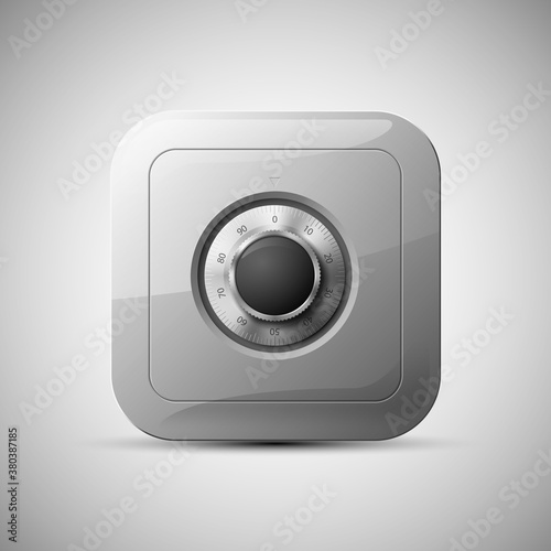 safe Image. Armored box background. The door a bank safe vault with a mechanical combination lock. Reliable Data Protection. Long-term savings. Deposit safe box icon.Protection of personal information