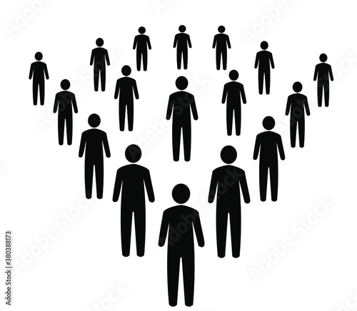 Icon silhouettes - crowd of people on white background  in vector graphics.
