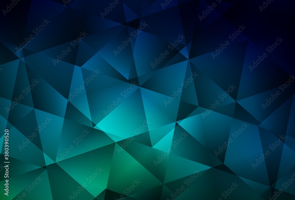 Obraz premium Dark Blue, Green vector polygonal template.