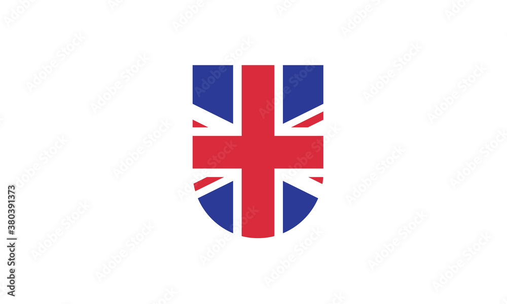 Obraz premium United Kingdom UK flag shield vector illustration