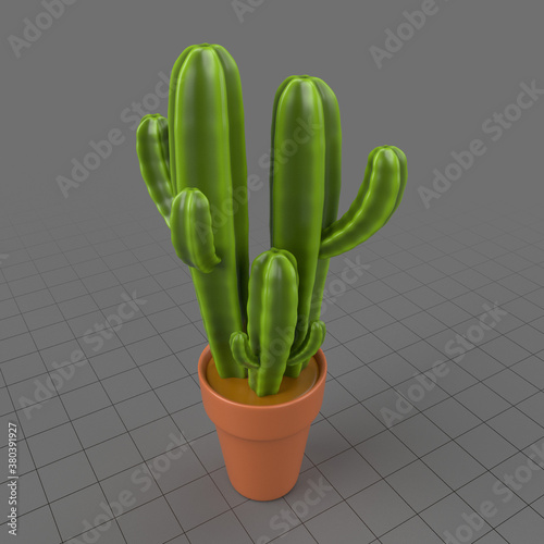 Stylized cactus in pot Stock 3D asset | Adobe Stock