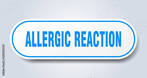 allergic reaction sign. rounded isolated button. white sticker