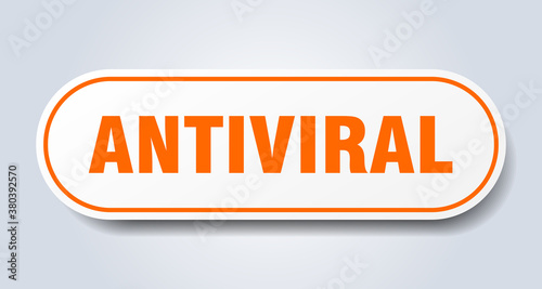 antiviral sign. rounded isolated button. white sticker