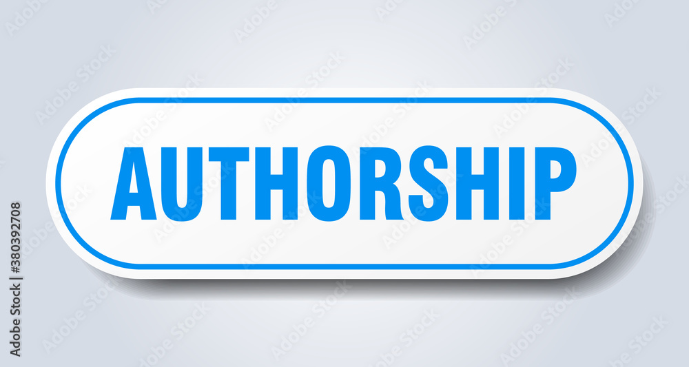 authorship sign. rounded isolated button. white sticker authorship sign. rounded isolated button. white sticker