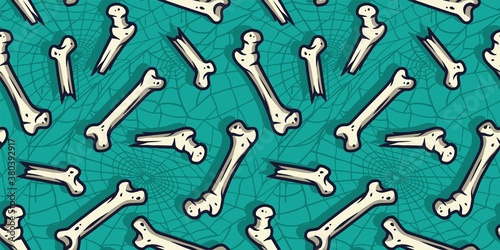 Pattern with horrible bones for halloween holiday