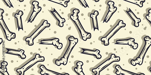 Pattern with horrible bones for halloween holiday