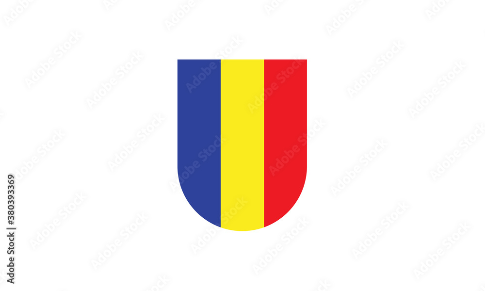 Fototapeta premium Romania flag shield vector illustration