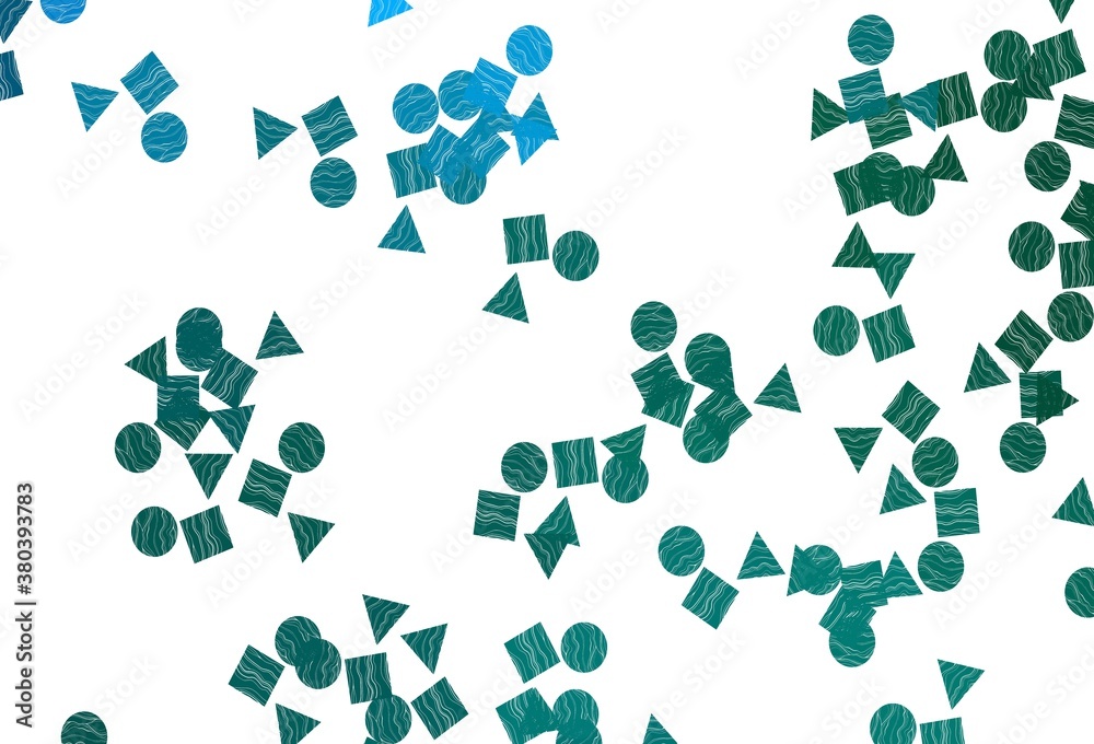 Light Blue, Green vector template with crystals, circles, squares. Light Blue, Green vector template with crystals, circles, squares.