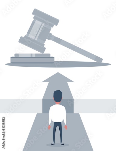 No way to justice. No justice no peace. Hard road to truth. Shades of gray. Vector illustration flat design