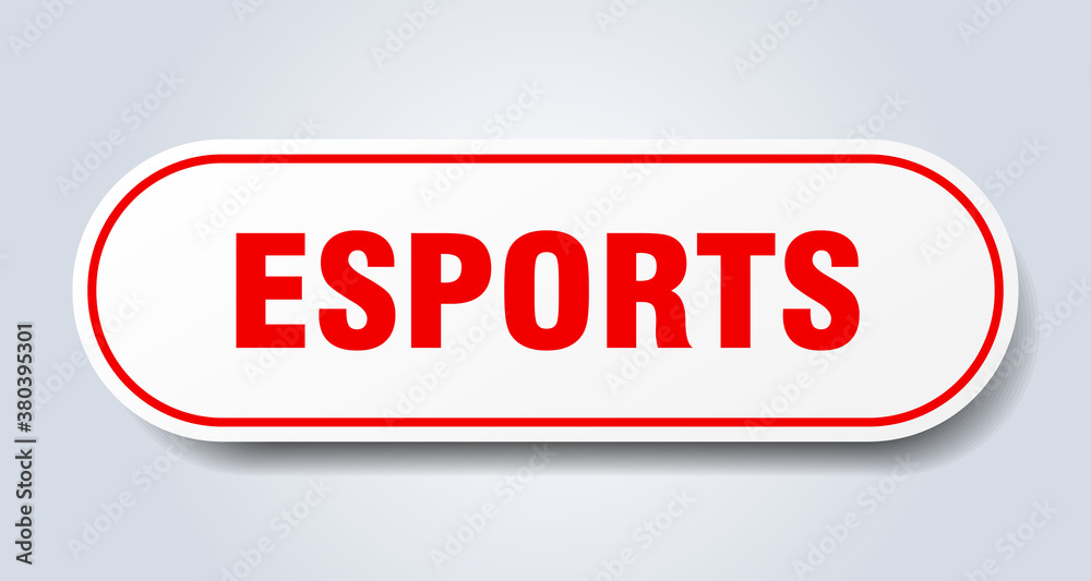 esports sign. rounded isolated button. white sticker esports sign. rounded isolated button. white sticker
