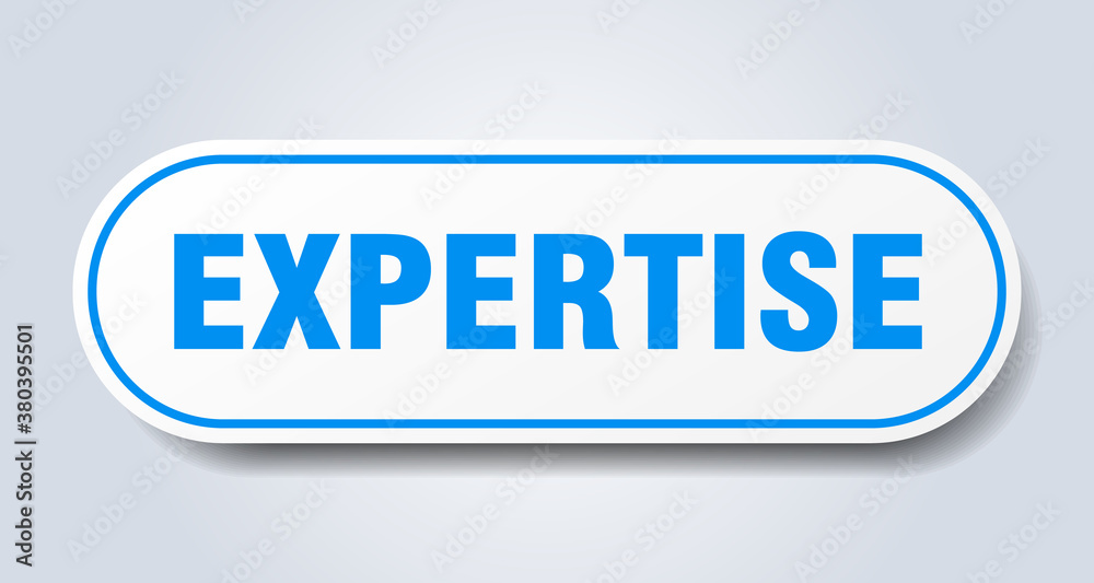 expertise sign. rounded isolated button. white sticker expertise sign. rounded isolated button. white sticker