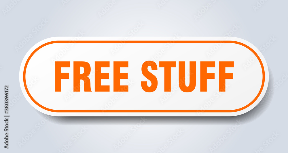 free stuff sign. rounded isolated button. white sticker free stuff sign. rounded isolated button. white sticker