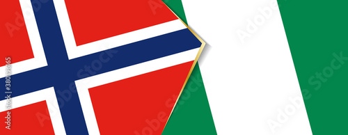 Norway and Nigeria flags, two vector flags. photo