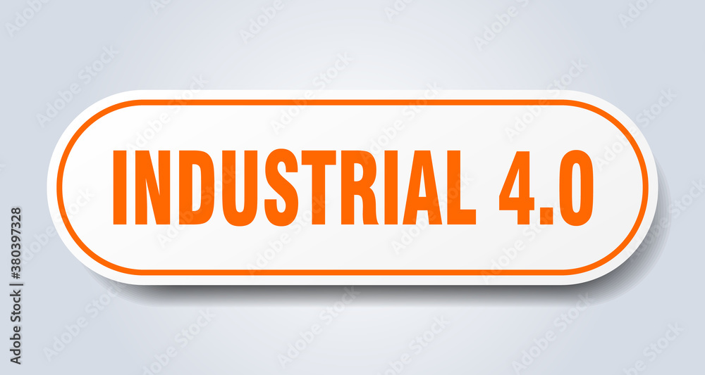 industrial 4.0 sign. rounded isolated button. white sticker industrial 4.0 sign. rounded isolated button. white sticker