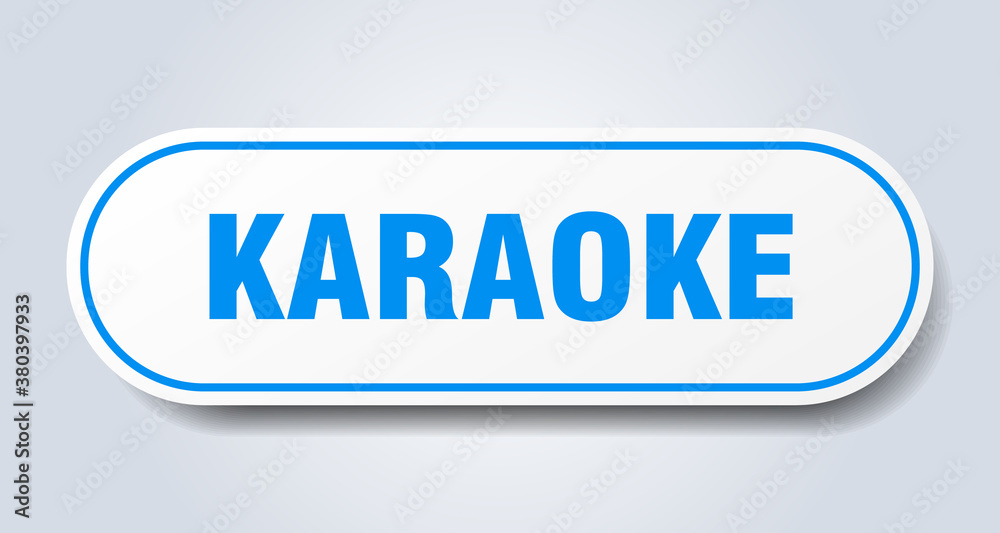 karaoke sign. rounded isolated button. white sticker karaoke sign. rounded isolated button. white sticker