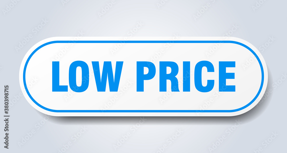 low price sign. rounded isolated button. white sticker low price sign. rounded isolated button. white sticker