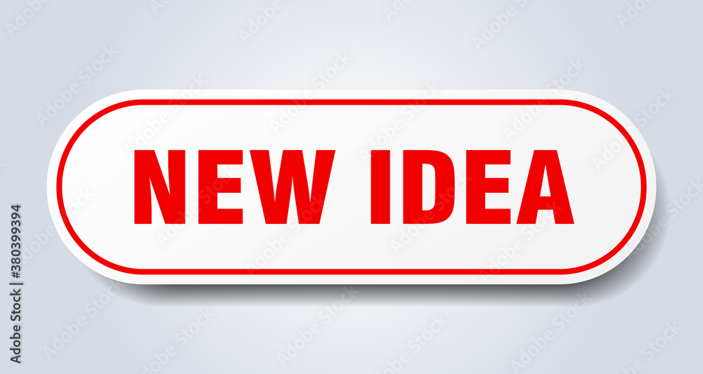 new idea sign. rounded isolated button. white sticker new idea sign. rounded isolated button. white sticker