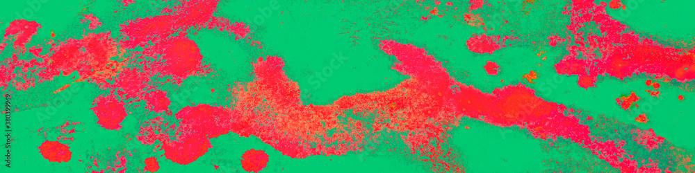 Abstract Red and Green Gouache Stroke. Watercolor