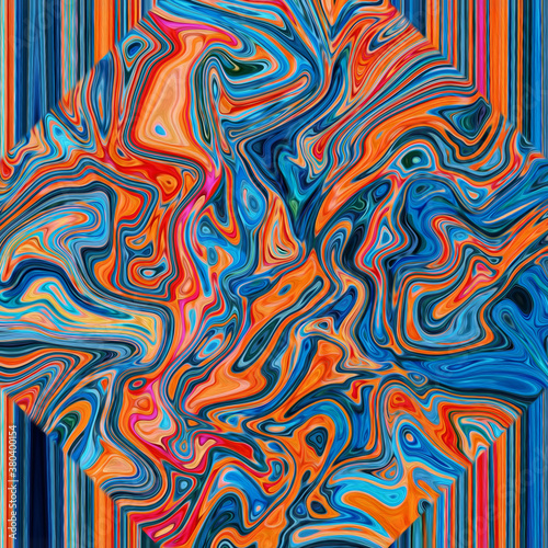 Colorful Psychedelic abstract oil painting on canvas 