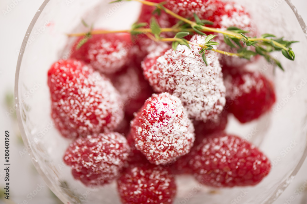 Raspberries with Icing Sugar Raspberries with Icing Sugar