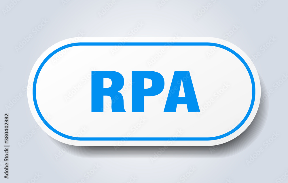 rpa sign. rounded isolated button. white sticker rpa sign. rounded isolated button. white sticker