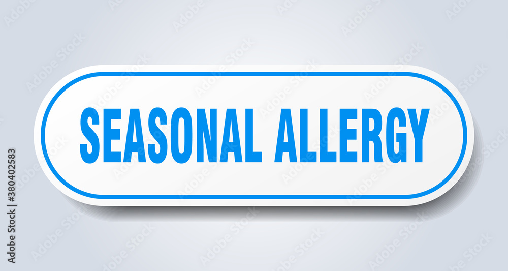 seasonal allergy sign. rounded isolated button. white sticker
