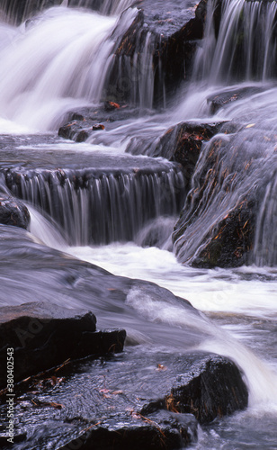 cascade waterfall above Bond Falls on the Ontonogan River in Michigan