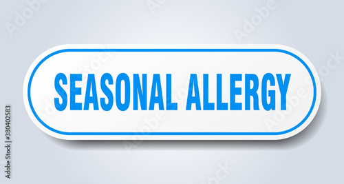 seasonal allergy sign. rounded isolated button. white sticker