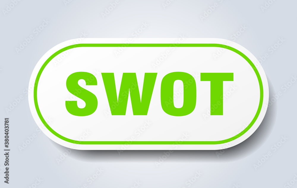swot sign. rounded isolated button. white sticker swot sign. rounded isolated button. white sticker