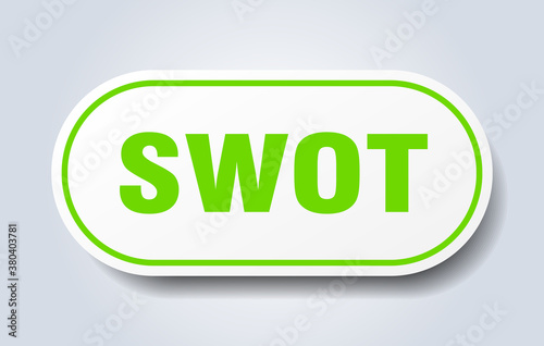 swot sign. rounded isolated button. white sticker