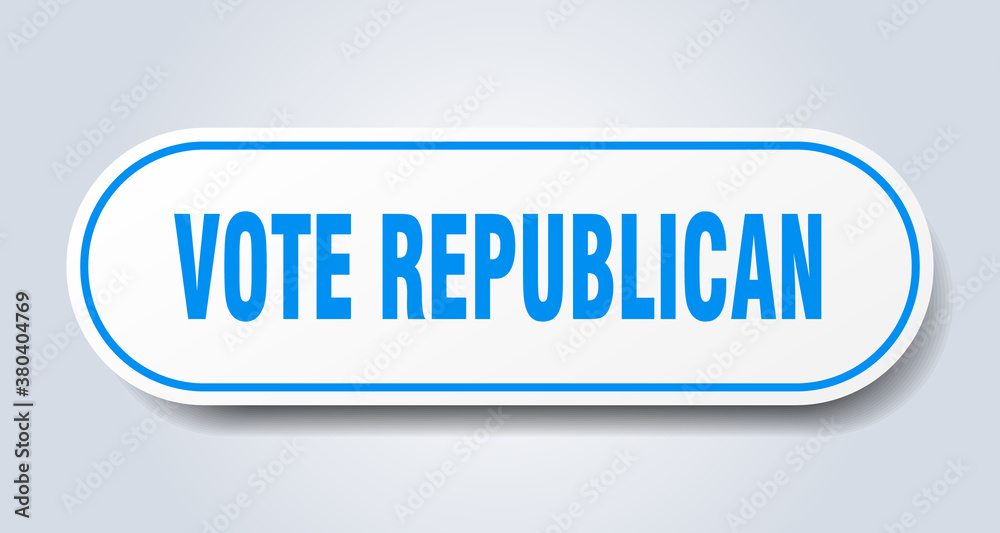 vote republican sign. rounded isolated button. white sticker vote republican sign. rounded isolated button. white sticker