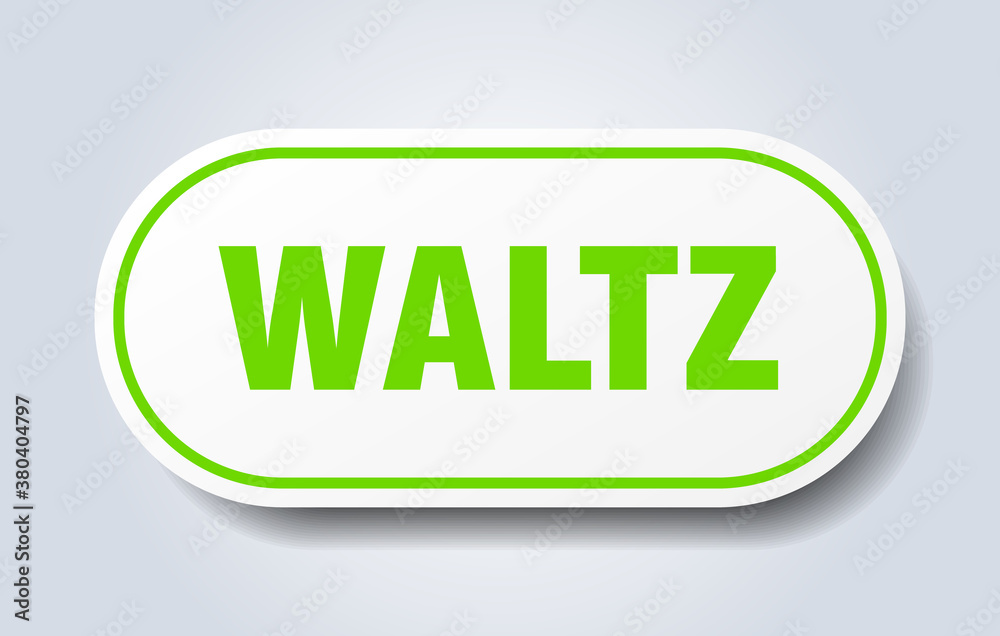 waltz sign. rounded isolated button. white sticker waltz sign. rounded isolated button. white sticker