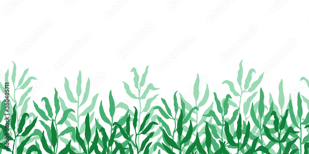 custom made wallpaper toronto digitalVector seamless border from branches silhouettes. Cute light botanical design, isolated on white background