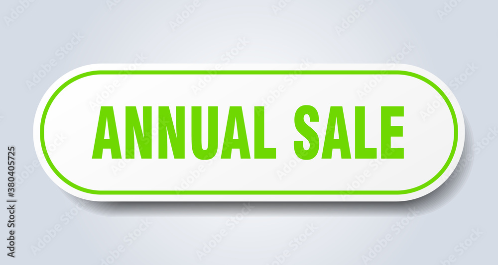 annual sale sign. rounded isolated button. white sticker annual sale sign. rounded isolated button. white sticker