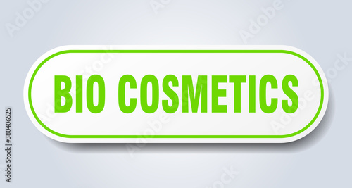 bio cosmetics sign. rounded isolated button. white sticker