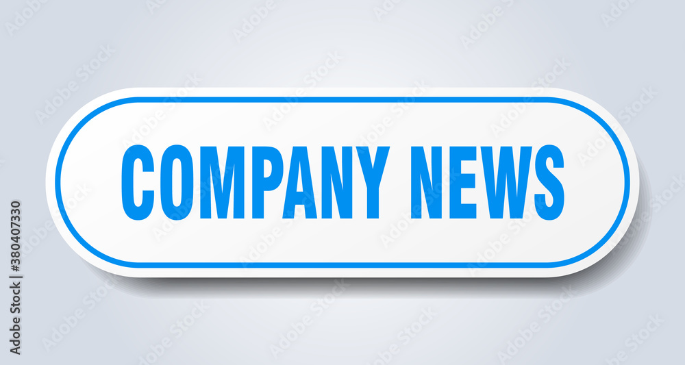 company news sign. rounded isolated button. white sticker company news sign. rounded isolated button. white sticker