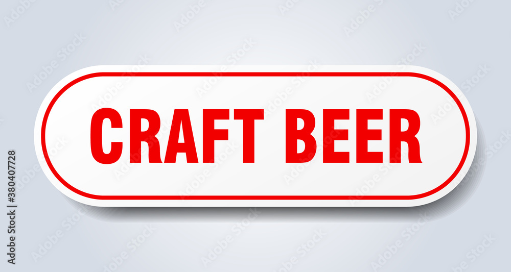 craft beer sign. rounded isolated button. white sticker