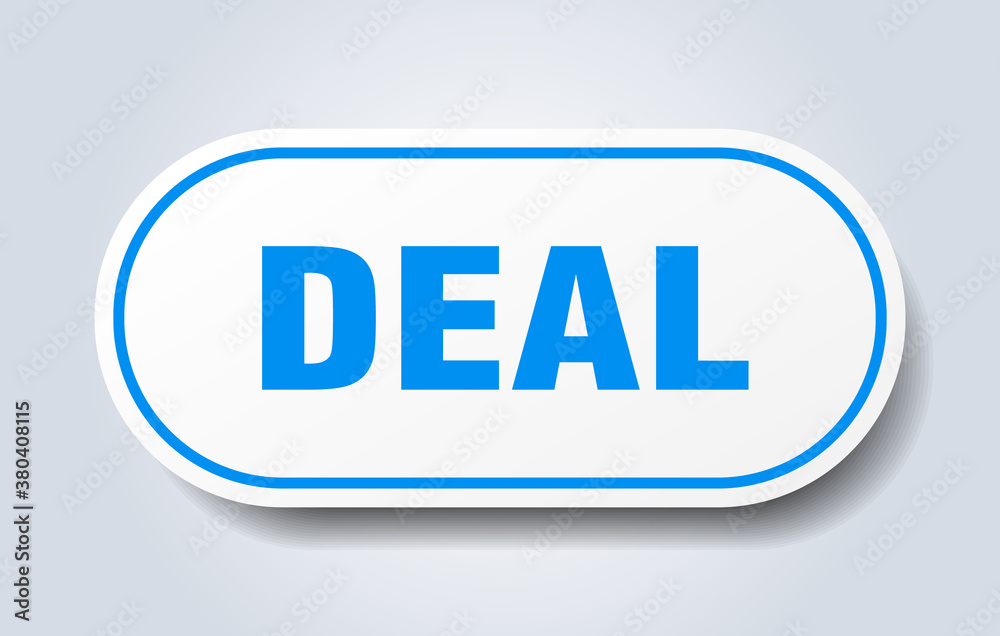 deal sign. rounded isolated button. white sticker deal sign. rounded isolated button. white sticker