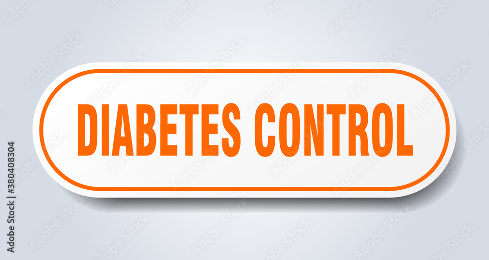 diabetes control sign. rounded isolated button. white sticker