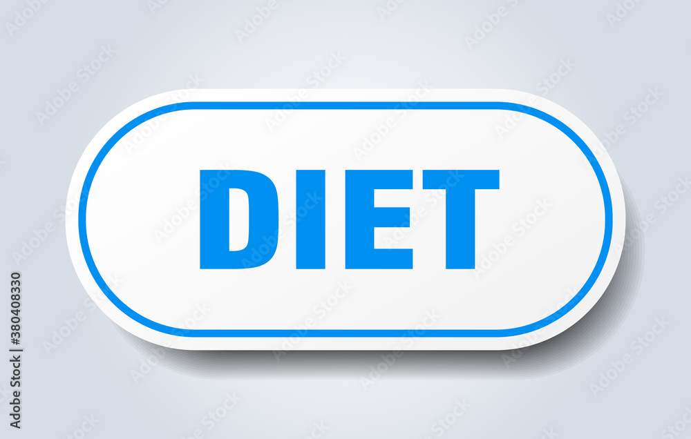 diet sign. rounded isolated button. white sticker diet sign. rounded isolated button. white sticker