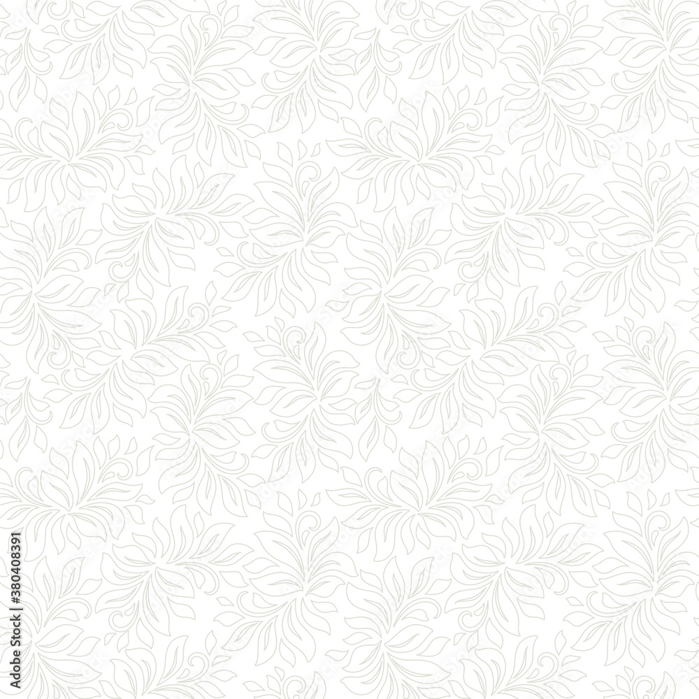 abstract seamless white and grey floral  pattern