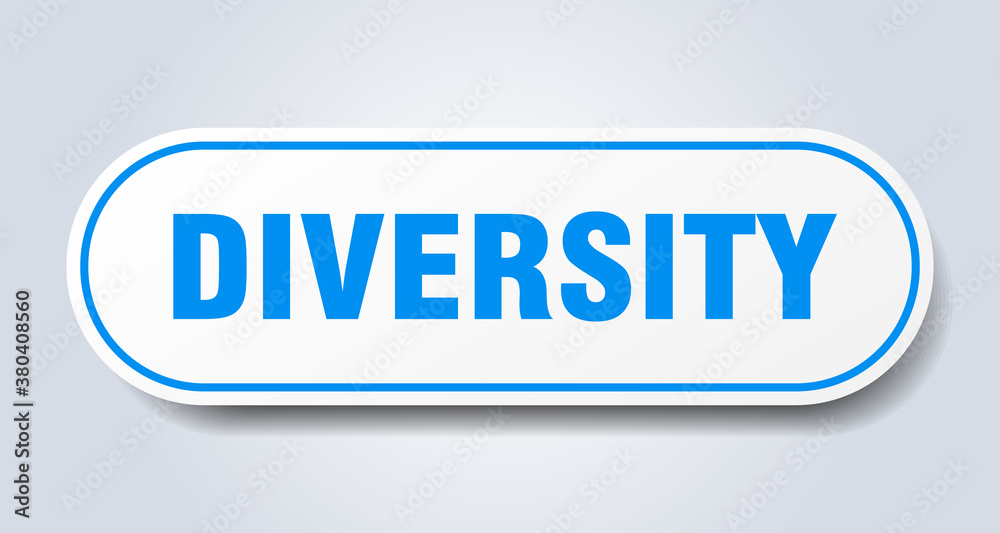 diversity sign. rounded isolated button. white sticker