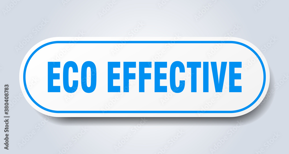 eco effective sign. rounded isolated button. white sticker
