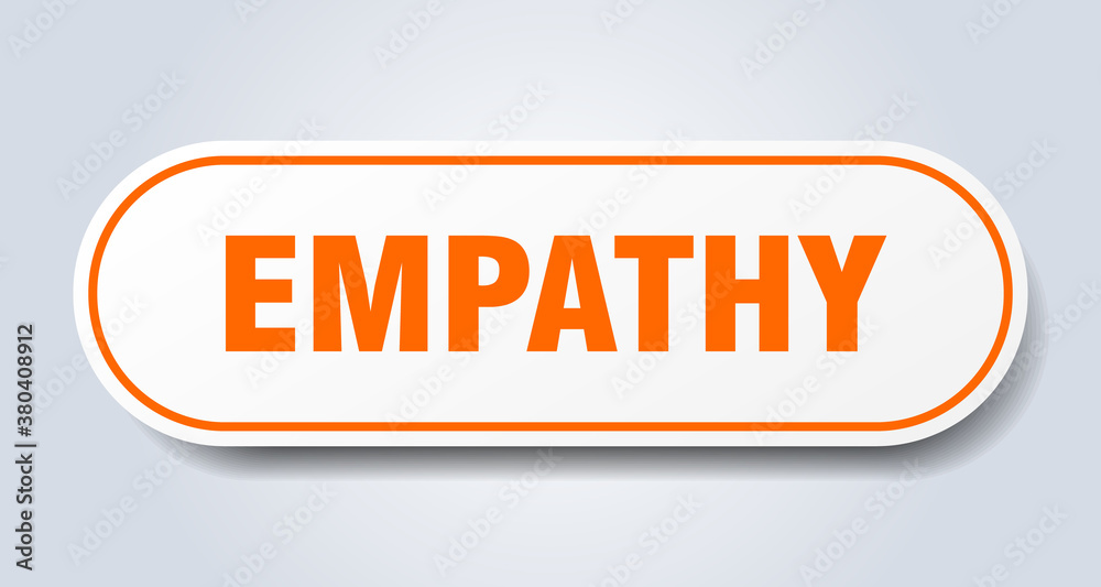 empathy sign. rounded isolated button. white sticker empathy sign. rounded isolated button. white sticker