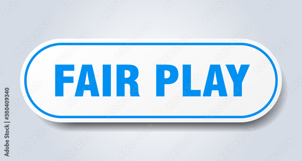 fair play sign. rounded isolated button. white sticker fair play sign. rounded isolated button. white sticker