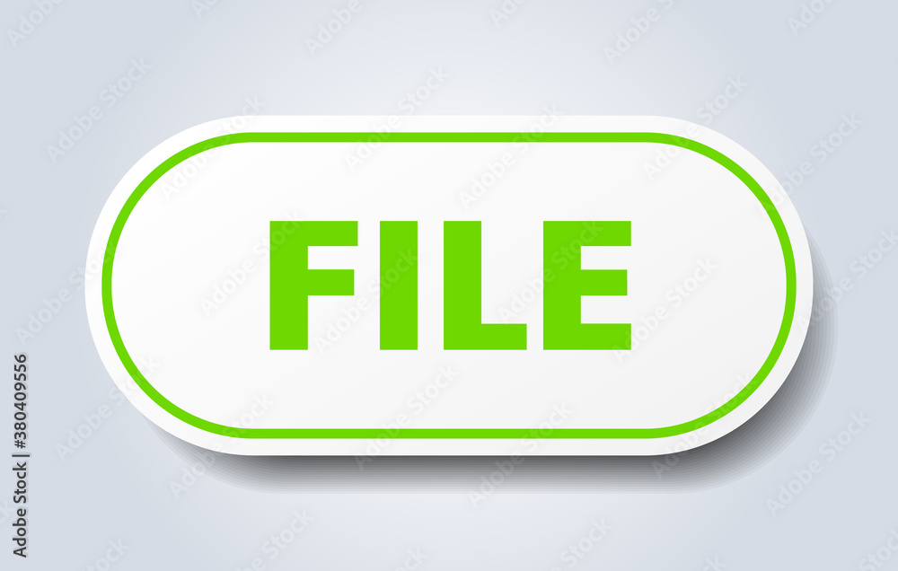 file sign. rounded isolated button. white sticker file sign. rounded isolated button. white sticker