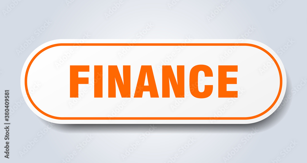 finance sign. rounded isolated button. white sticker finance sign. rounded isolated button. white sticker