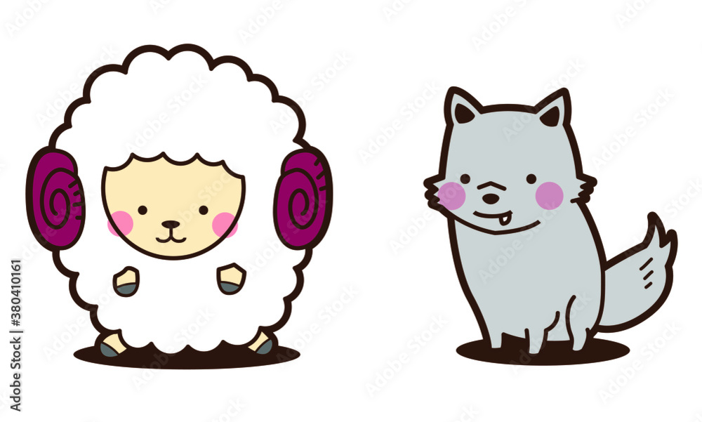 Obraz premium 羊と狼