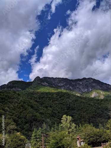 clouds over the mountains