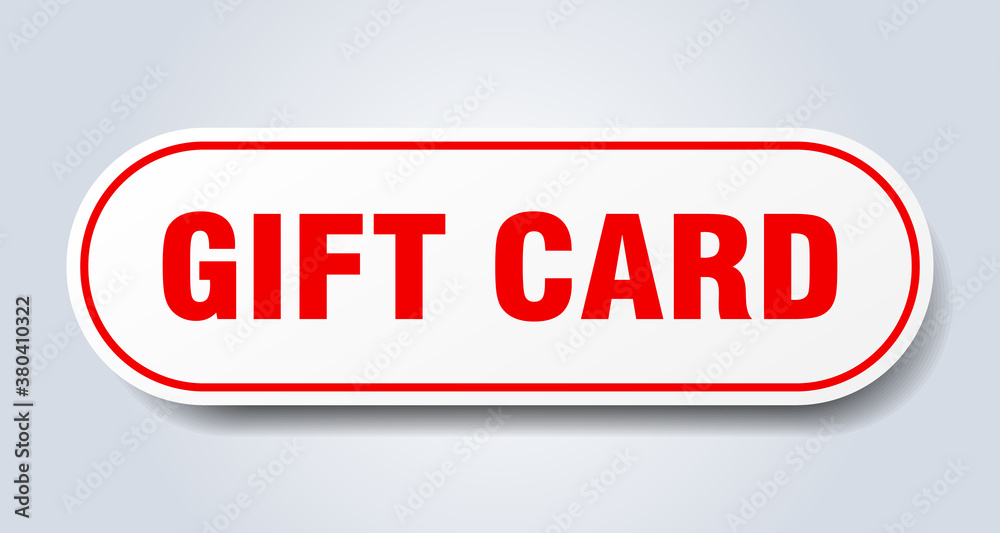 gift card sign. rounded isolated button. white sticker gift card sign. rounded isolated button. white sticker